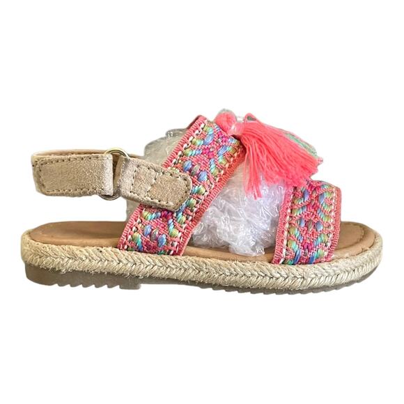 3/$15 Cat & Jack Girls Pom Pom Pink Blue Summer Spring Sandals 5 - Picture 9 of 9
